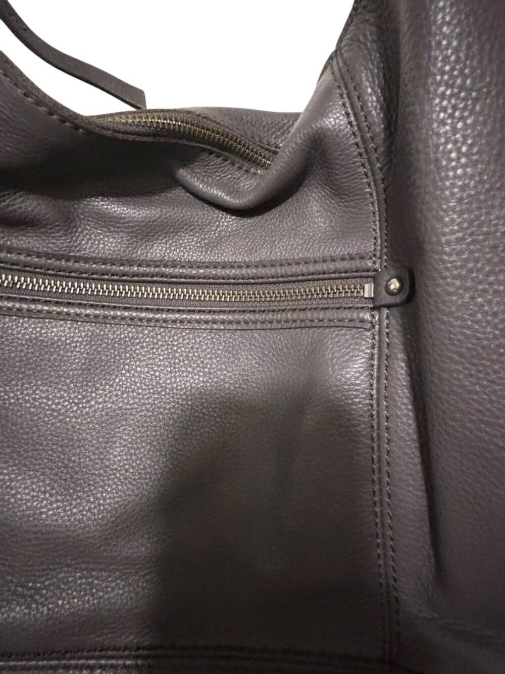 The Sak Slate Leather Sequoia Hobo Shoulder Bag Purse Zipper Closure - Picture 5 of 14
